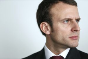 French Economy Minister Emmanuel Macron looks on during a visit to the NUMA business incubator in Paris on March 12, 2015. AFP PHOTO / THOMAS SAMSON (Photo credit should read THOMAS SAMSON/AFP/Getty Images)