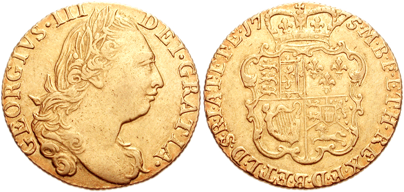 Ghinea d'oro di Giorgio III del 1775.