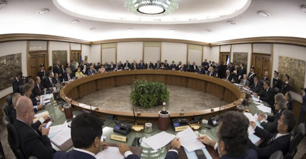 La sala del Plenum del Consiglio superiore della magistratura (Ansa)